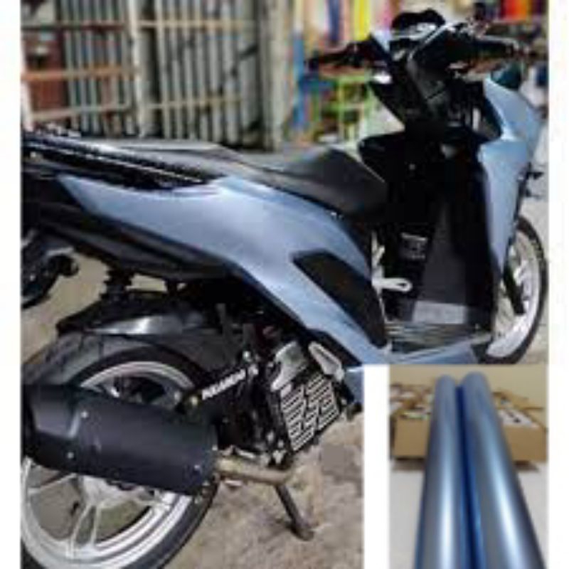 skotlet Motor Candy Metalik Glossy Biru Muda Stiker Sky Blue Kualitas Premium