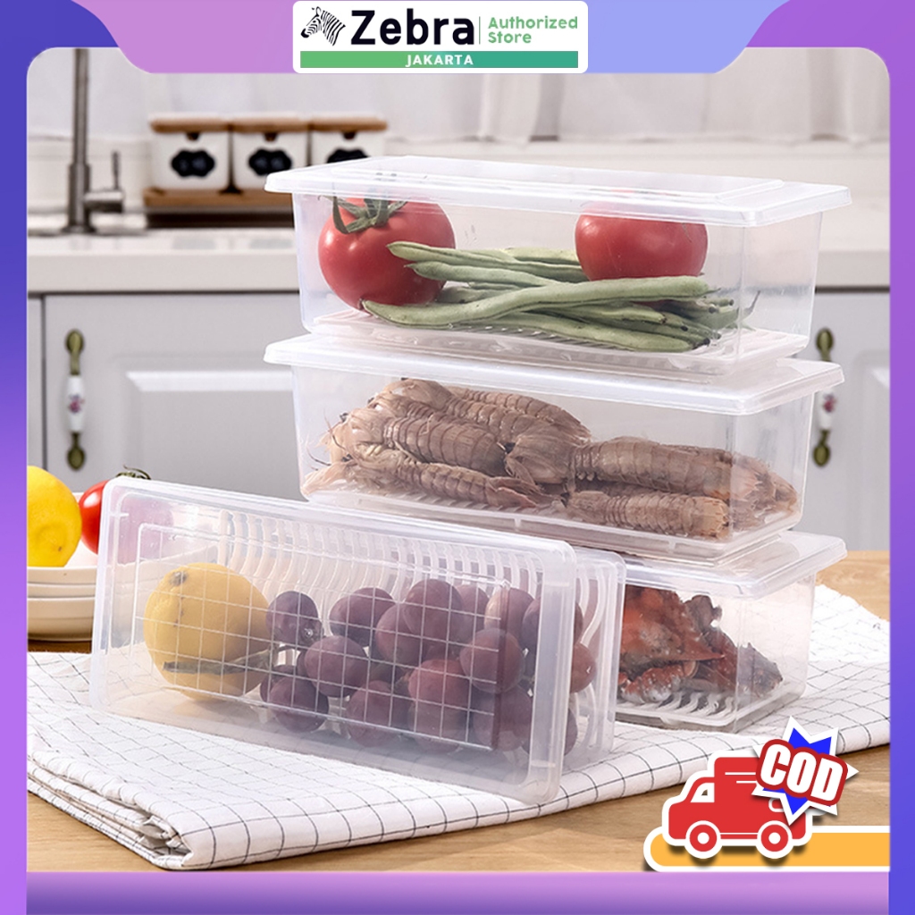 CODZabra Kulkas Crisper Kotak Penyimpanan Kulkas Kulkas Plastik Crisper