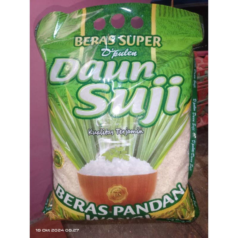 

beras kemasan 5Liter merk DAUN SUJI