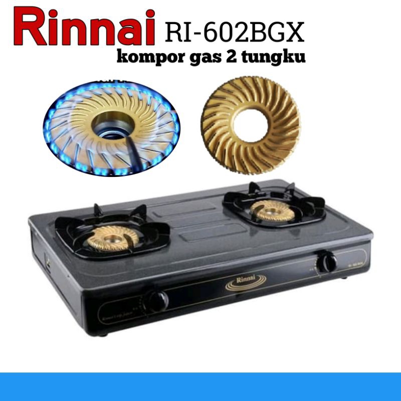 RINNAI RI-602BGX Kompor gas rinnai 2 tungku/api tornado