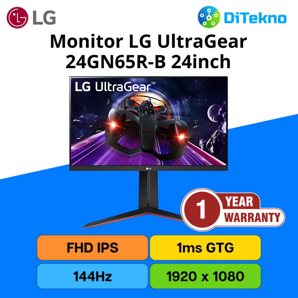 LG UltraGear 24GN65R-B 24 inch FHD 144Hz Monitor Gaming