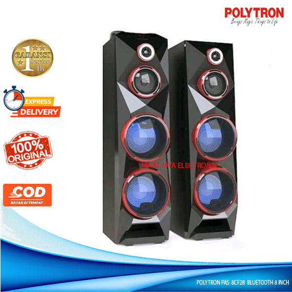 Speaker Aktif POLYTRON PAS 8CF28 Bluetooth Karaoke USB Super Bass 8 inch