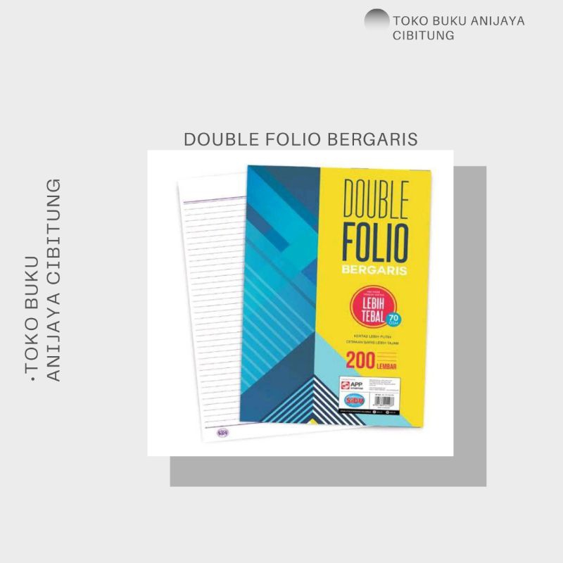 

DOUBLE FOLIO BERGARIS ISI 200 LEMBAR MERK SIDU / KERTAS FOLIO BERKUALITAS