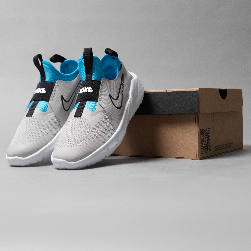 SEPATU ANAK / NIKE FLEX RUNNER 2 KIDS - GREY BLACK BLUE