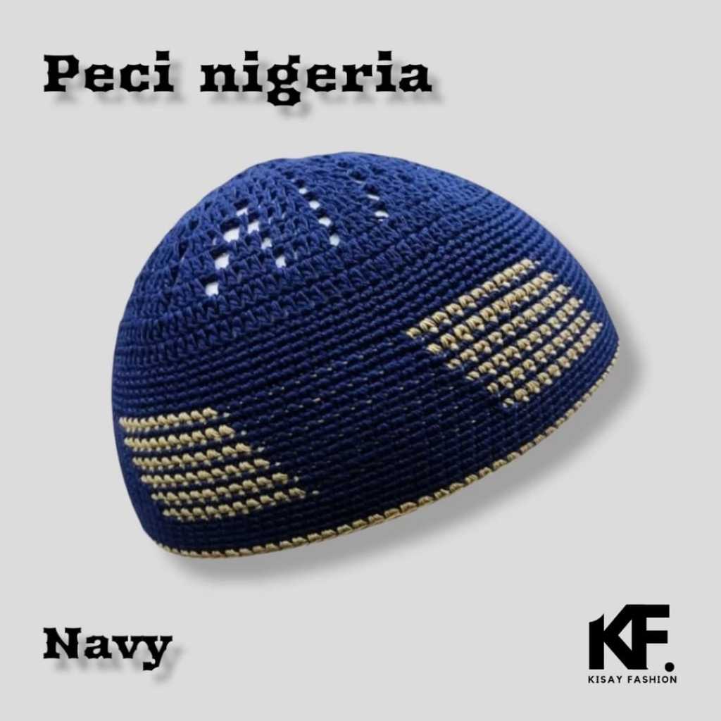 KisayFashion - Peci Rajut Nigeria/Peci Rajut Dewasa Tebal/Peci Rajut Motif/Peci Rajut Katun