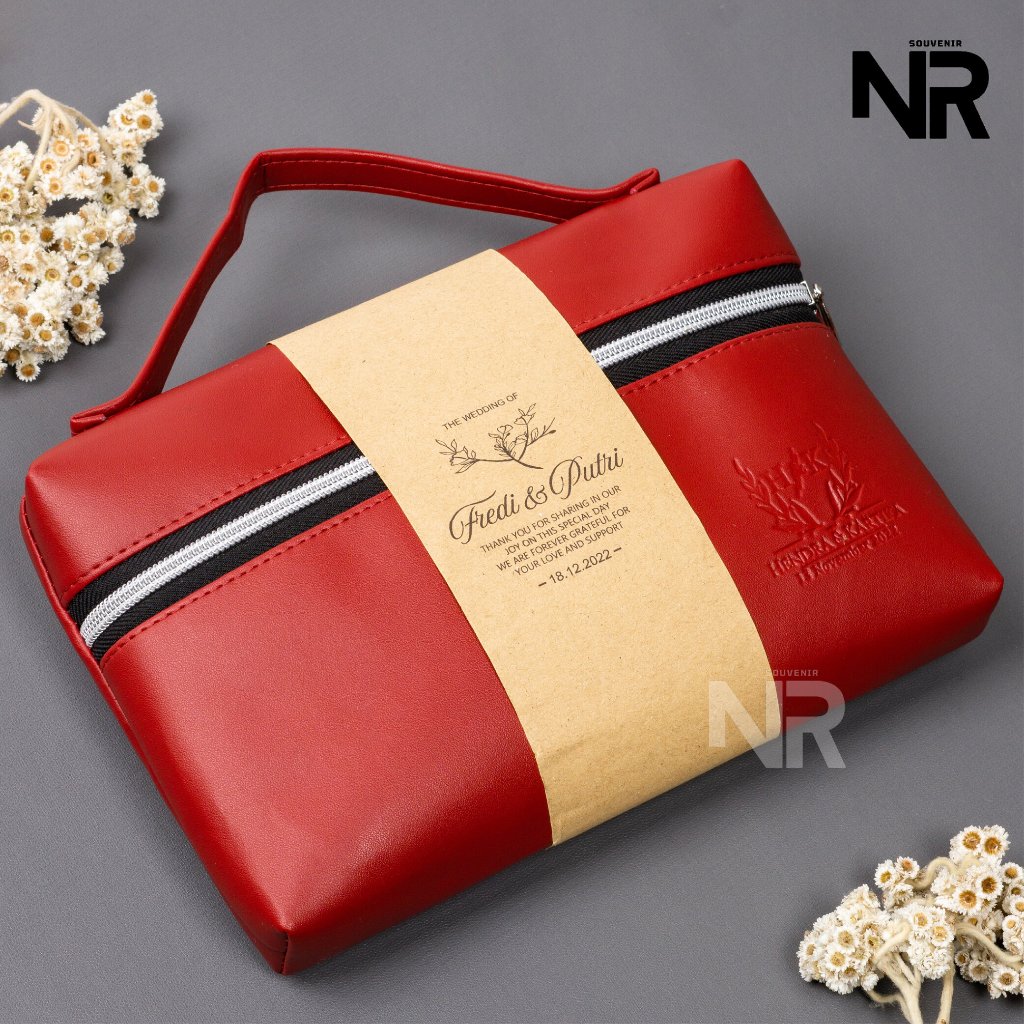 Souvenir pernikahan handbag ibox 22x14x3 wanita tas bahan miniso hampers acara ulang tahun farewell 