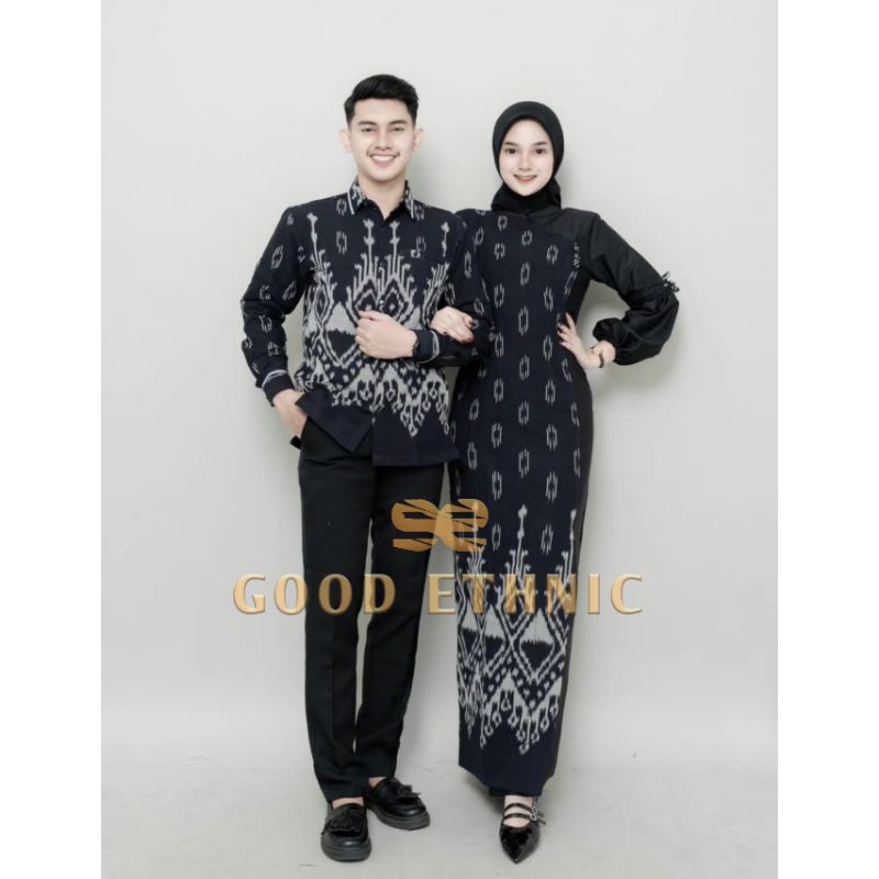 GOOD ETHNIC - BAJU TENUN COUPLE - COUPLE DRESS AZELLA BLACK - COUPLE KONDANGAN - COUPLE TUNANGAN