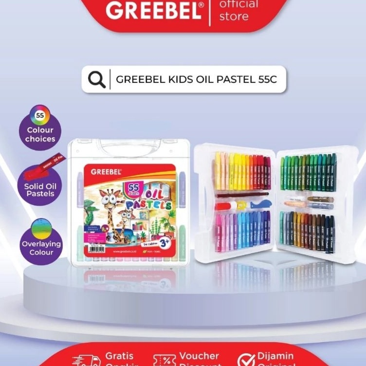 

KODE Y47L GREEBEL Crayon 55 Warna Oil Pastel Greebel 55 Warna