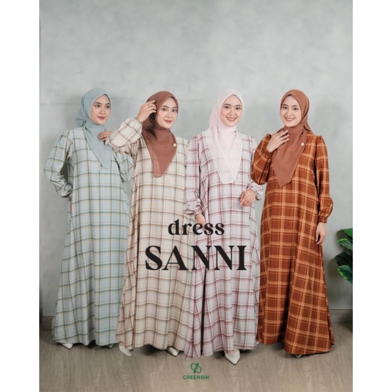 [ GREENISM ] SANNI DRESS BY GREENISM | GAMIS MOTIF KOTAK KOTAK STYLISH