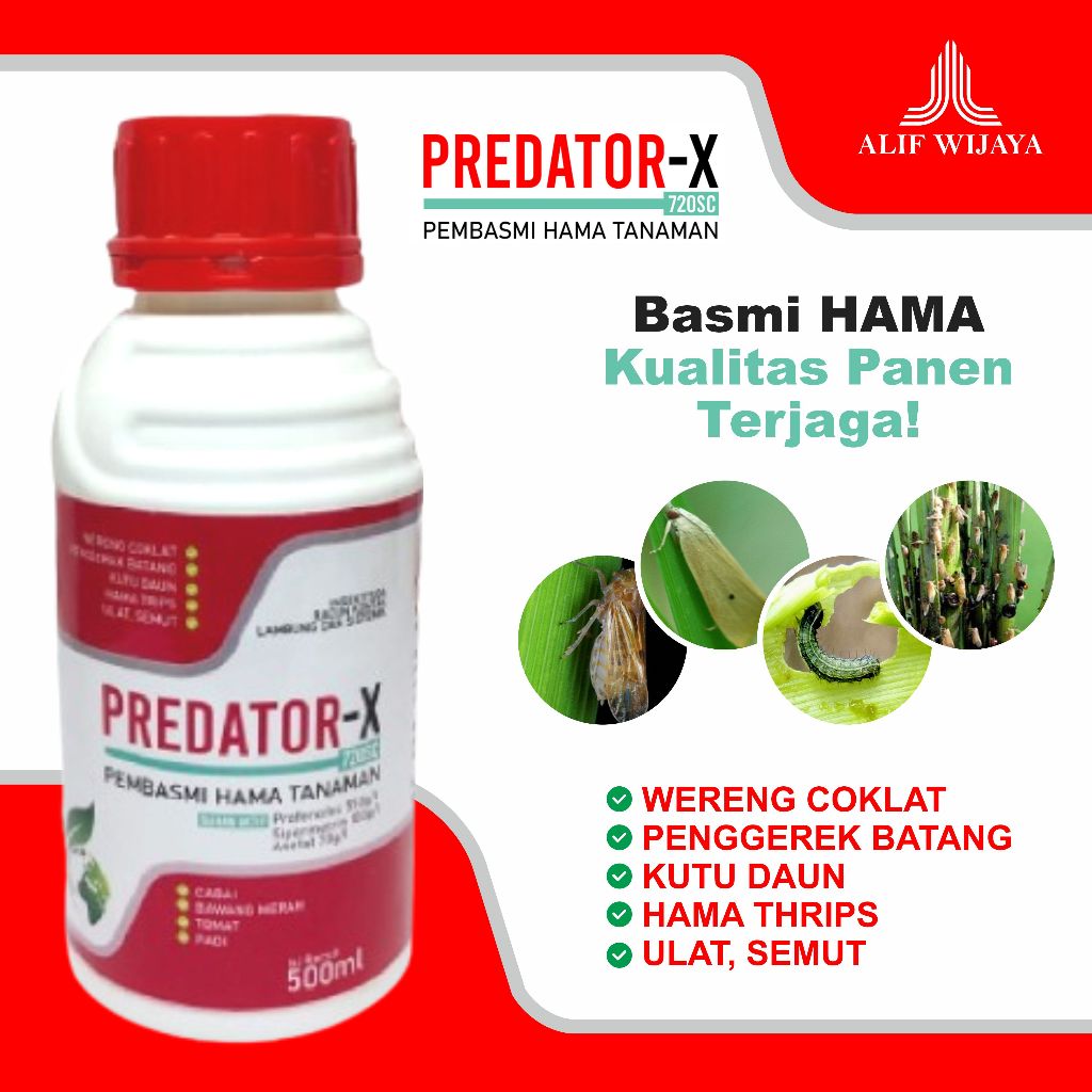 PREDATOR-X 500ML - INSEKTISIDA MULTI-HAMA PROFENOFOS/SIPERMETRIN/ASEFAT UNTUK PERTANIAN ANDA