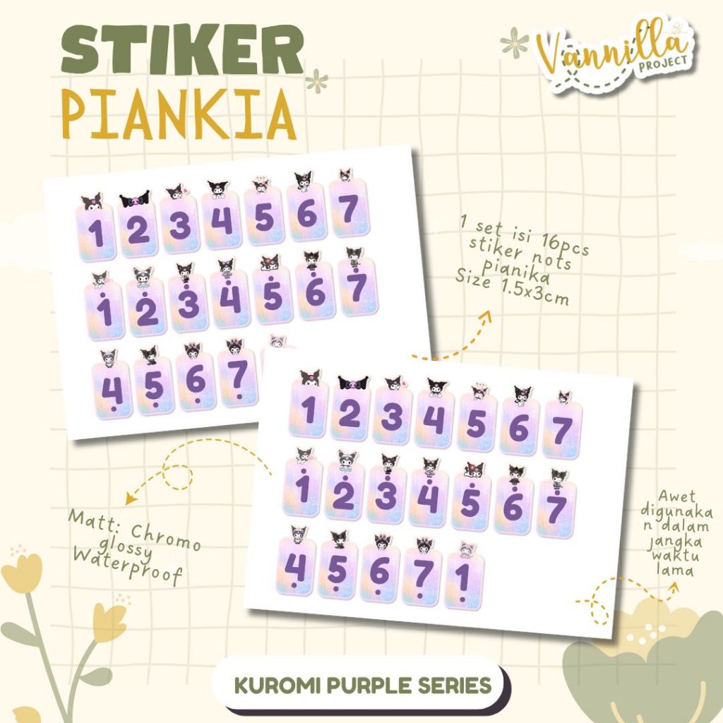 

Stiker Pianika KUROMI sticker pianika not piano tuts pianika not pianika