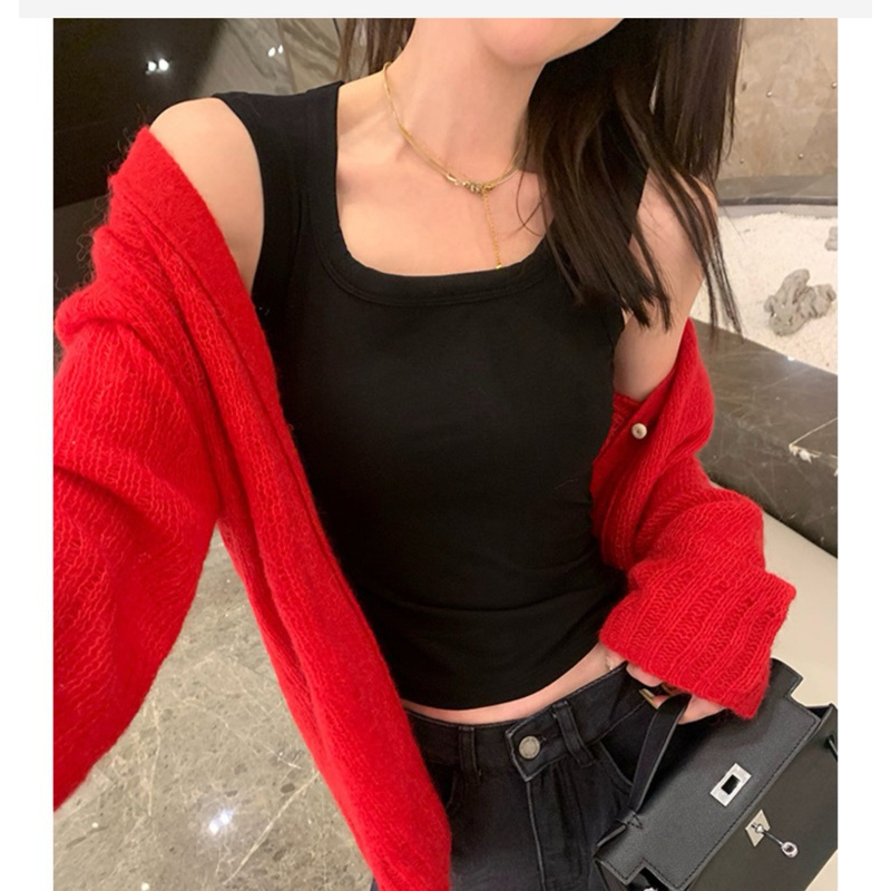 [ MAFIA ] GOGO square simple tank top freesz with cup bra