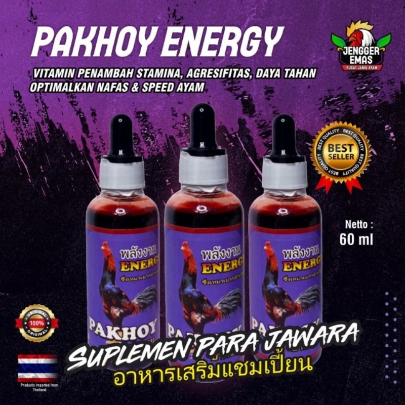 Vitamin Ayam PAKHOY ENERGY Original - Penambah Stamina - Agresifitas - Daya Tahan Tubuh - Optimalkan