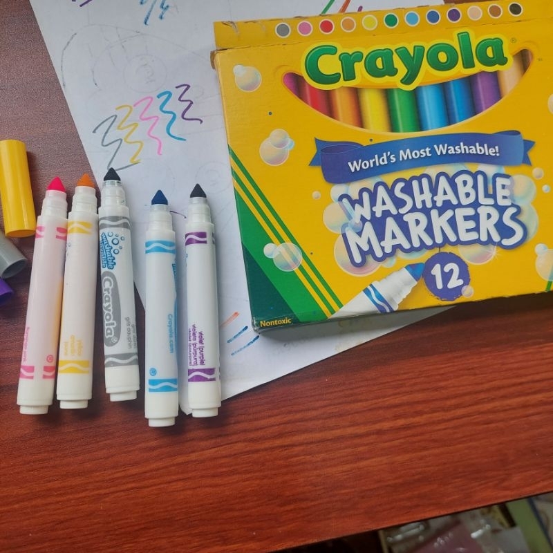 

CRAYOLA WASHABLE MARKER 5PCS (5 WARNA INI BARU)YG LAINNYA KERING