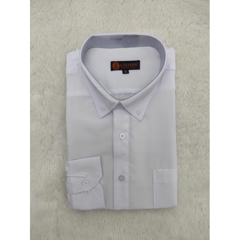 LOUVRE  size Xl, XXL, XXXL Kemeja putih polos pria / kemeja jumbo pria / kemeja formal pria / kemeja