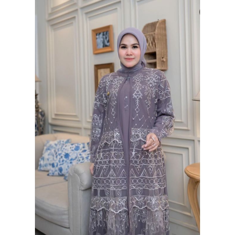 DINDA DRES BRUKAT WANITA/GAMIS PARTY PREMIUM/GAMIS BUSUI