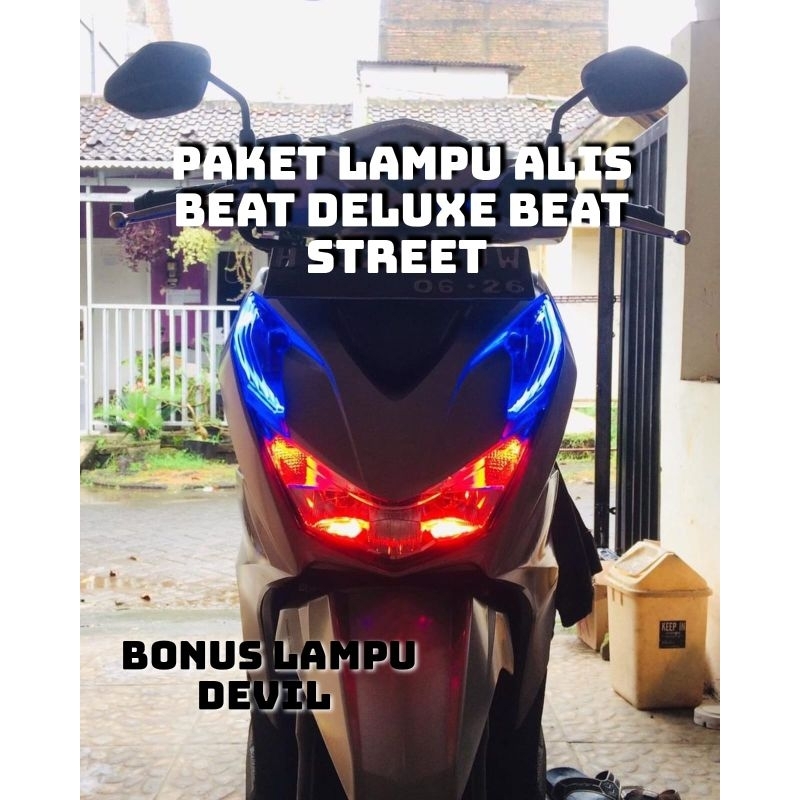 lampu alis beat deluxe bonus devil beat new 2020-2024 tinggal pasang