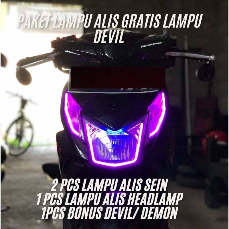 lampu alis LED DRL alis flexible lentur beat fi beat karbu no bintik terang berkualitas