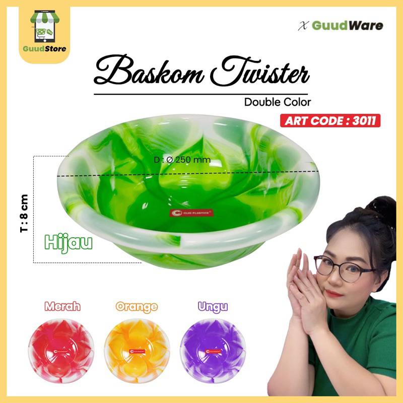 12PCS - TWISTER BASKOM BUNGA FOOD GRADE PP 5 TAHAN PANAS / BASKOM BERKATAN Buah Wadah Plastik Sayur 