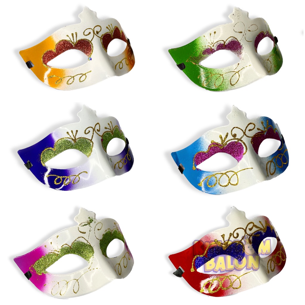Topeng Pesta Gradasi Glitter / Topeng Party Halloween Gradasi Glitter / Topeng Pesta / Topeng Party 