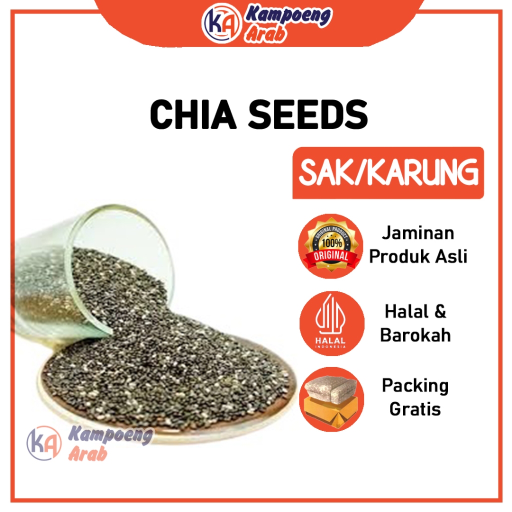 

CHIA SEED 25KG Premium Natural Organik Kemasan Sak Karung Untuk Diet Keto Kaya Nutrisi Gizi Detox