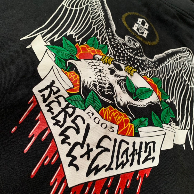 REBEL EIGHT  EAGLE  SKULL  ZIP HOODIE 2003