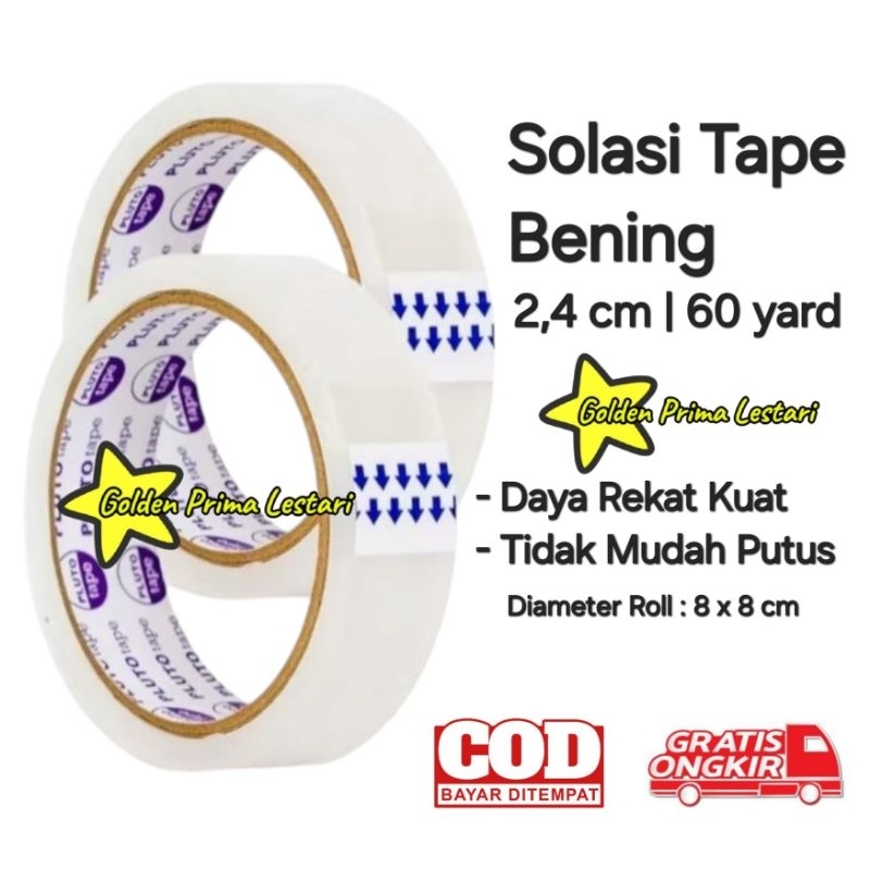 

Lakban Solasi Bening Pluto Tape 1 Inch 24MM x 60 Yard