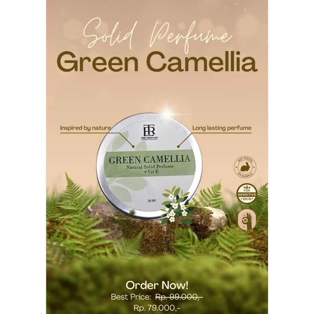 TRE PERFUME - GREEN CAMELLIA Solid Perfume - Parfum Wangi Tahan Lama untuk Pria & Wanita