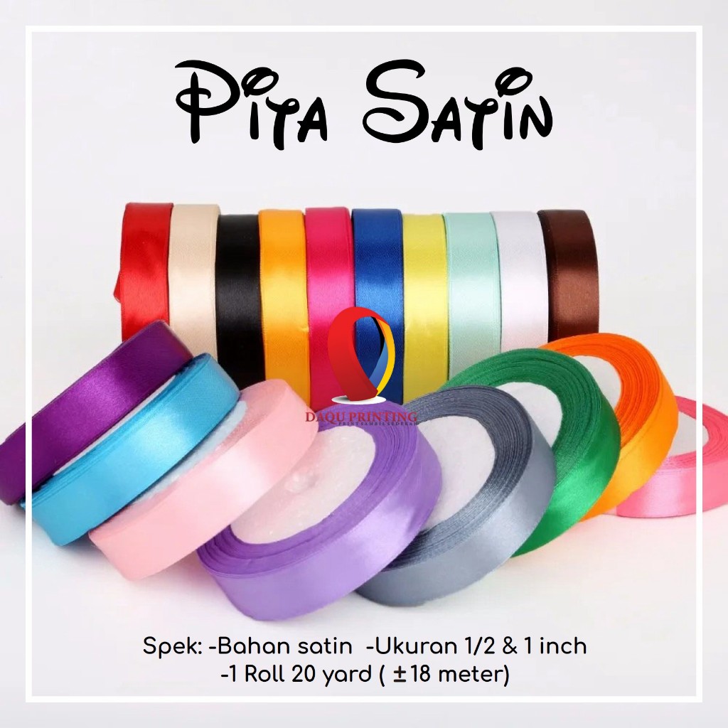 

Pita Satin Warna - pita 20 yard - Pita Satin roll