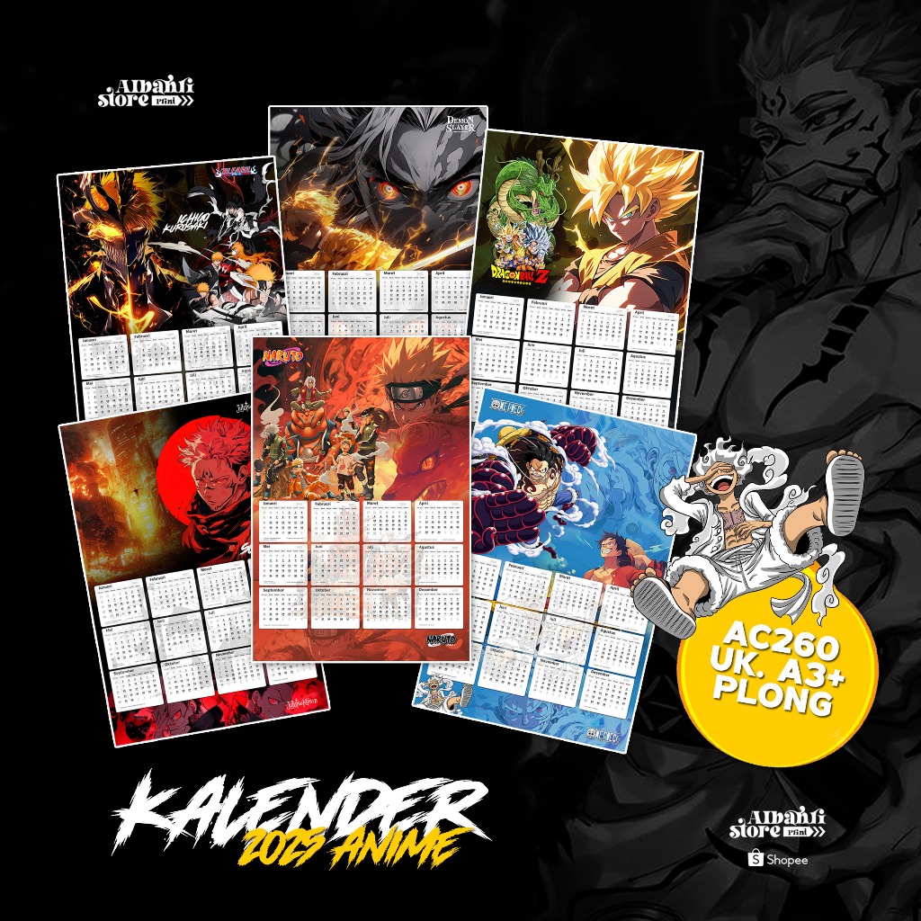 

KALENDER ANIME 2025 A3+ AC260 PLONG - CUSTOM A3 MURAH CEPAT BAGUS