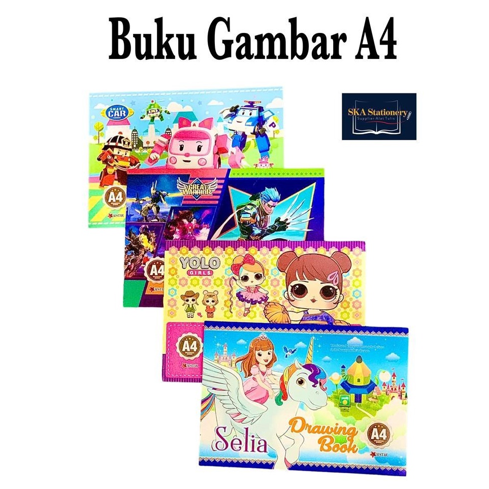 

Sedang Trend 1 PCS Buku Gambar Anak Drawing Book A4 Karakter Pak