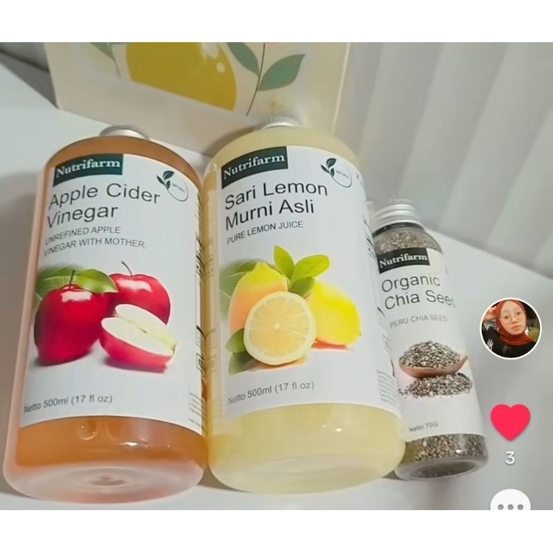 

CUKA APEL / APPLE CIDER VINEGAR / SARI LEMON MURNI ASLI / ORGANIK CHIA SEED