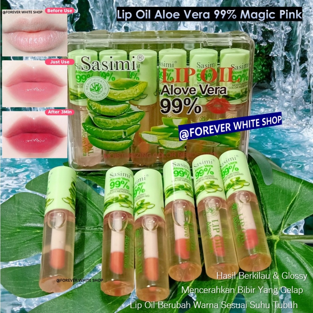 Termurah  Lipbalm Pemerah Bibir Aloe Vera 99% Lip Oil Sasimi Aloe Vera FWS / Lipstik Tahan Lama Anti