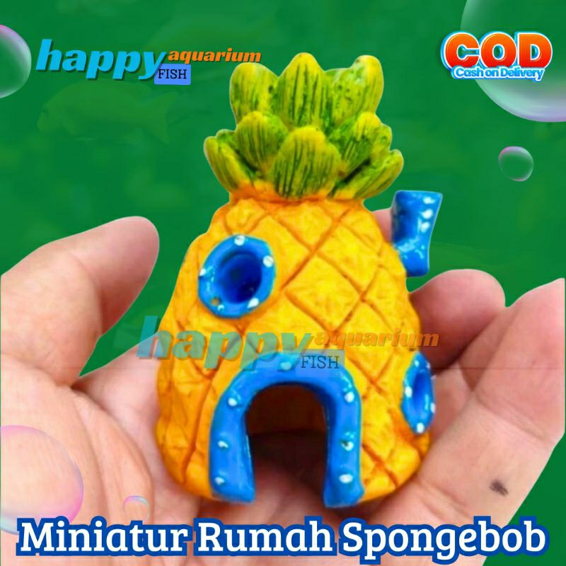 Miniatur Rumah spongbob aquarium Aquascape