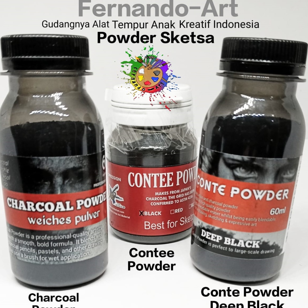 

KODE O54I Serbuk Conte Powder Lengkap Untuk SketchingContee Powder Charchoal Deep Black