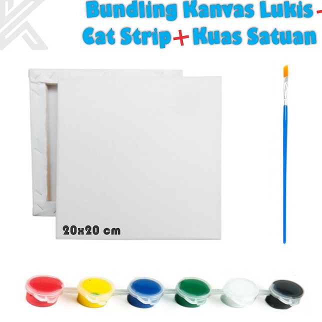 

Big Surprise BUNDLING Kanvas Lukis 2x2 cm Kuas Satuan Cat Strip 3 ml