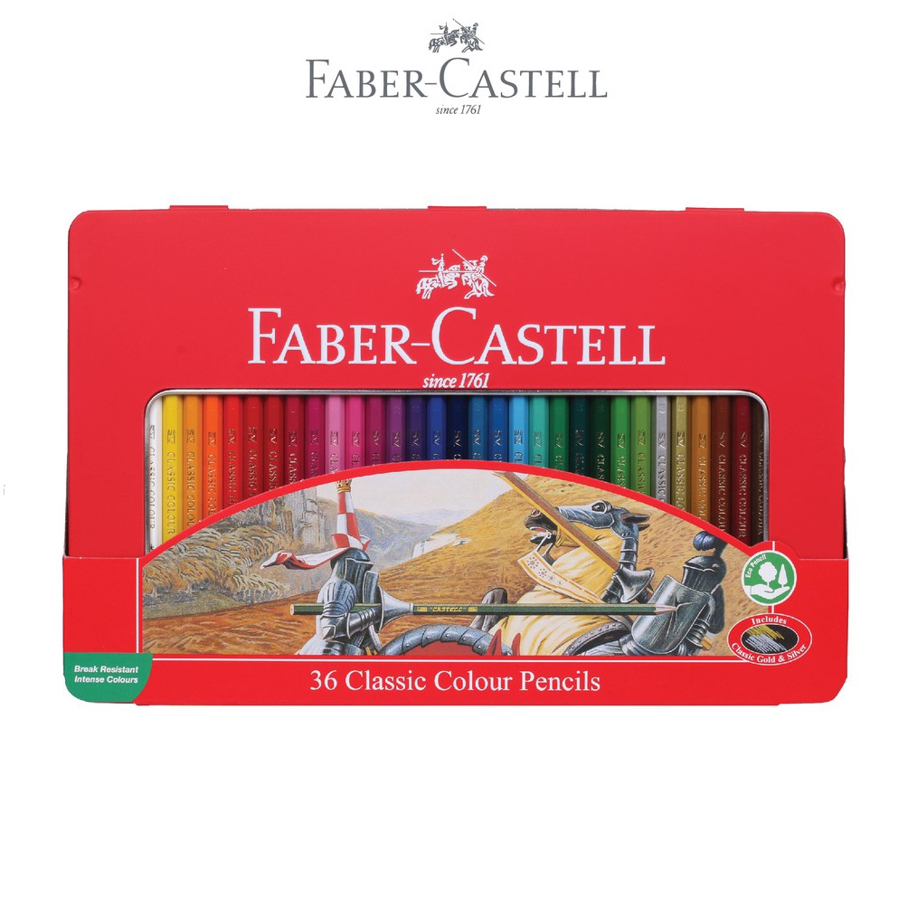 

KODE F57I FaberCastell Pensil Warna Color Pencils Classic Colour Pencils 36 Panjang Kemasan Kaleng