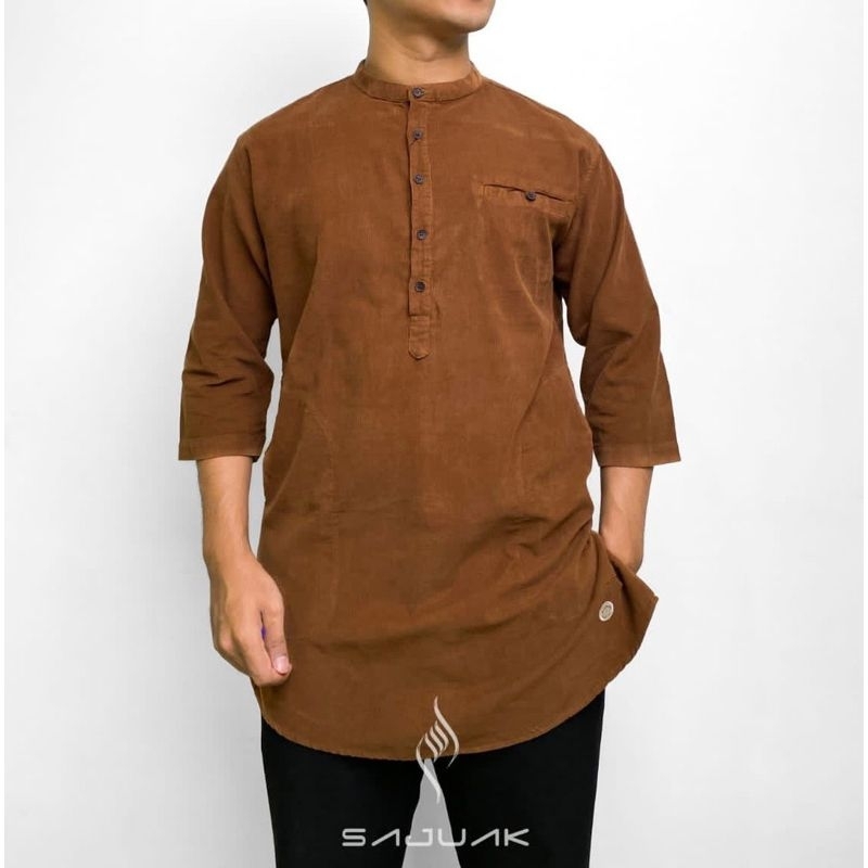 SAJUAK - Kurta 3/4 Corduroy sajuak original / baju Koko muslim pria / Kurta pakistan
