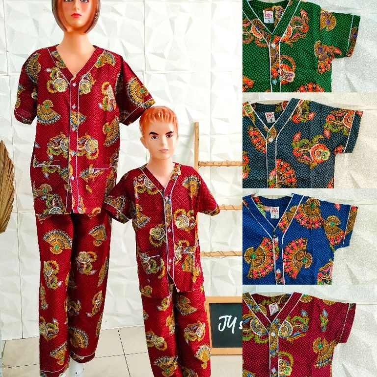 KODE R64Z BAJU TIDUR BATIK PIYAMA ASLI BAGAN COUPLE MOTIF KODE K8 CPPJTMODEL LENGAN 34