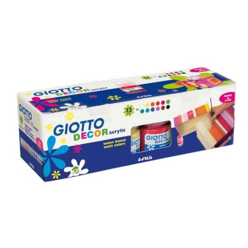 

KODE P55W Cat Akrilik Giotto Der Acrylic Paint Set 12 Warna 25 ml ORIGiNAL