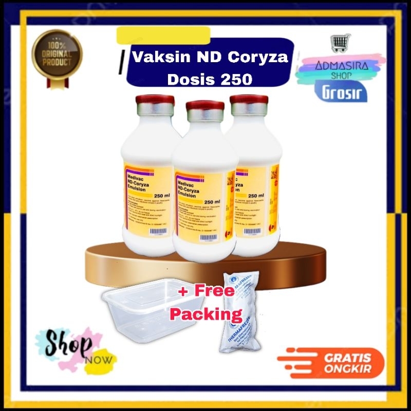 Vaksin Ayam Medivac ND Coryza Emulsion 250ml dosis 500 ekor Efektif Mencegah ND Coryza 250 ml