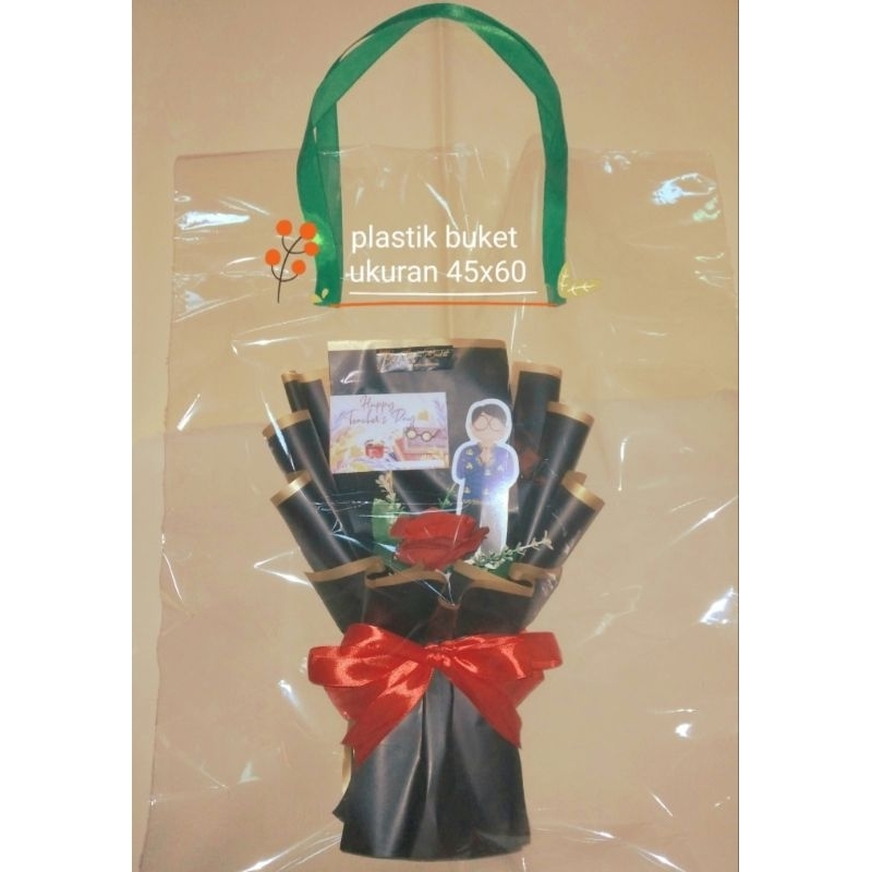 

Tas plastik buket bunga transparan