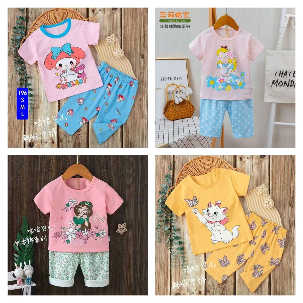 [HPL] Setelan Anak /Setelan Harian Anak Import Jijibier Kubao Perempuan Celana 7/8