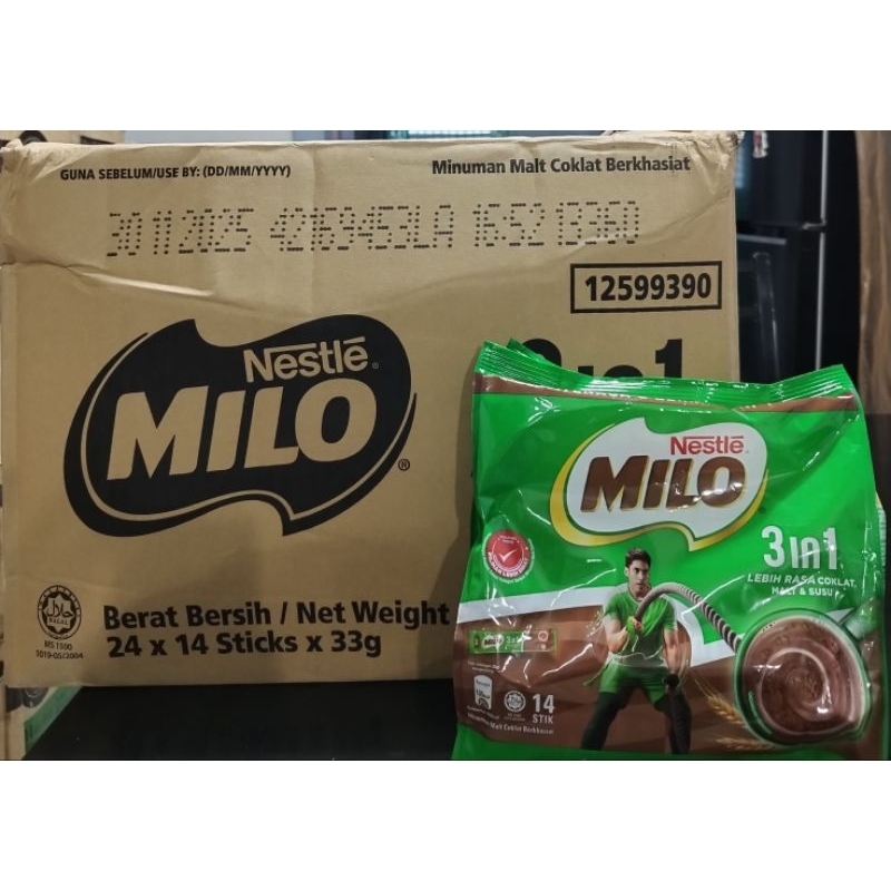 

Milo 3in1 Nestle Original Malaysia 24 x 14Sticks x 33Gram