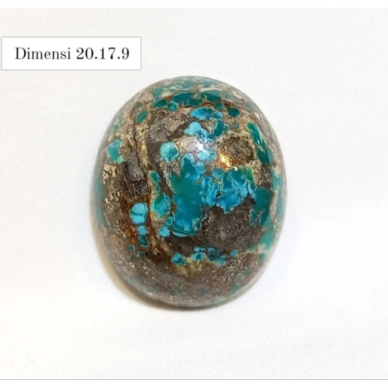 Batu Pirus Persia Gradasi Biru Apik Urat Perak Top Collection