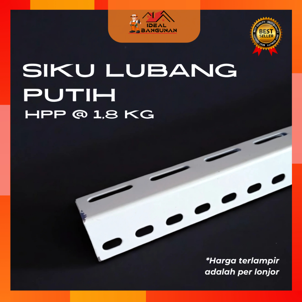 [READY] SIKU LUBANG PUTIH | PANJANG 3 METER | SIKU LUBANG RAK SERBAGUNA | BESI RAK