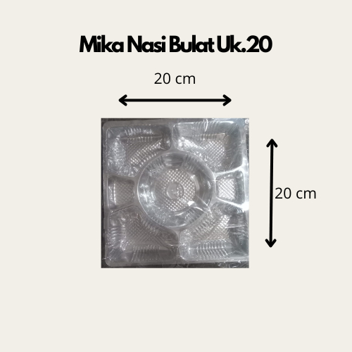 [Isi 100 pcs] MMP Mika Nasi Bulat Sekat 7 Ukuran Box Nasi Ukuran 20 dan Box Nasi Ukuran 22
