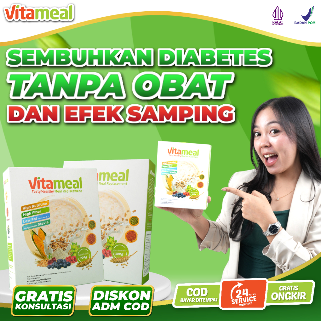 

Vitameal 1 Box Makanan Pengganti Nasi Sereal Gandum Sarapan Pagi Sehat Anti Diabetes Kolesterol