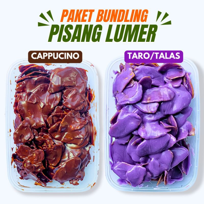 

Bundling 2 Box Keripik Pisang Lumer Taro+Cappucino 600 Gram, Keripik Pisang Cokelat Lumer