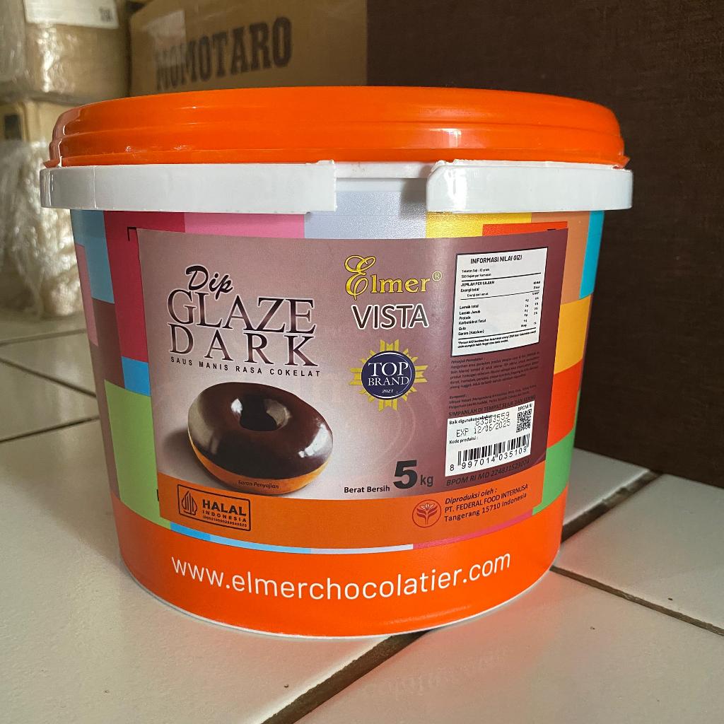 

Elmer Dip Glaze Dark Chocolate "Curah" 200 Gr